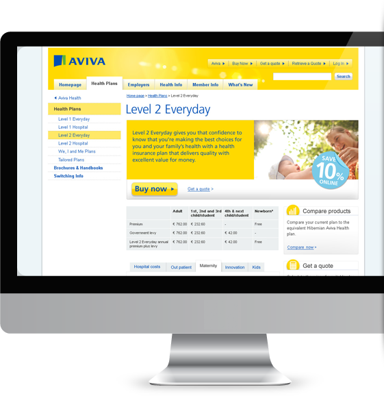 Aviva Health desktop version